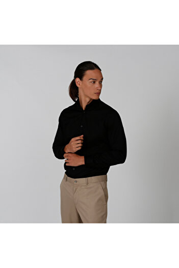 FAV Plain Shirt with Long Sleeves and Spread Collar
