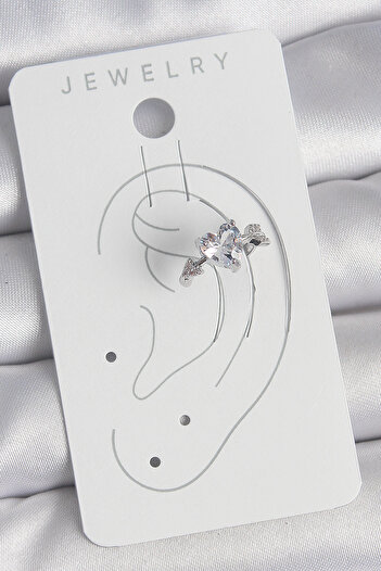 SeyCey.co Brass Silver Color Zircon Stone Star Model Women's Cartilage Earrings