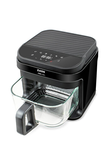 Zass Friteuză cu aer cald Zaf 11, capacitate 5,5 l, coș detașabil din sticlă securizată, control digital, negru