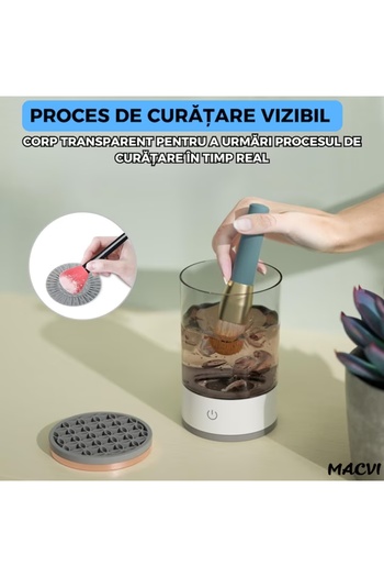 MACVI Macvi® makeup brush cleaner, ultrasonic, 7000 RPM, USB, ABS/PC, transparent
