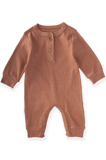 Cigit Cuffed Corded Jumpsuit 0-3 Years Brown