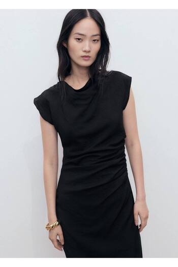 MANGO Woman Straight Dress with Draped
