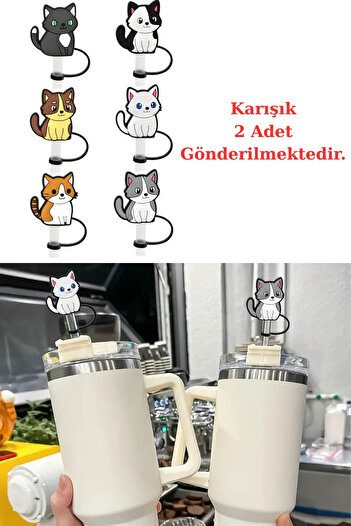 İstisna Cute Cats Patterned 10 mm Stnly Compatible Pipette Cover for Quencher Cover for Dust