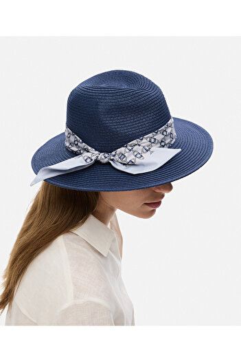 İpekyol Hat with Patterned Fabric Stripe