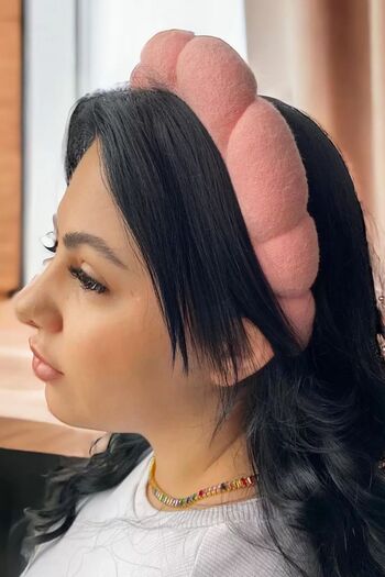 Stone Family Salmon Color Spa Hair Band – Soft Towel Crown