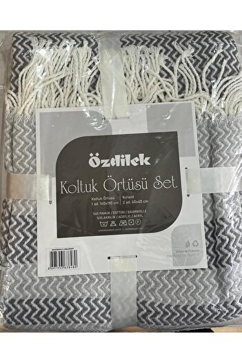 Özdilek Комплект чохлів для диванів, 3 шт., 140x190 см, антрацит, 1 чохол, 2 подушки