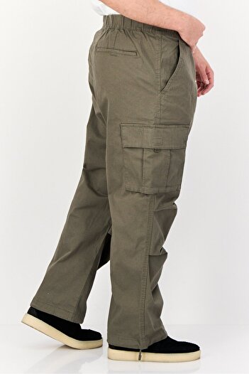CELIO Men Regular Fit Solid Cargo Pants, Khaki