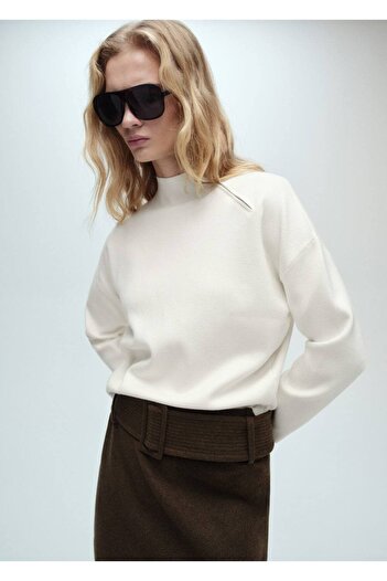 MANGO Woman Zippered perkins collar sweater