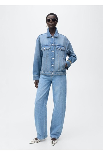 MANGO Woman Oversize Pocket Denim Coat