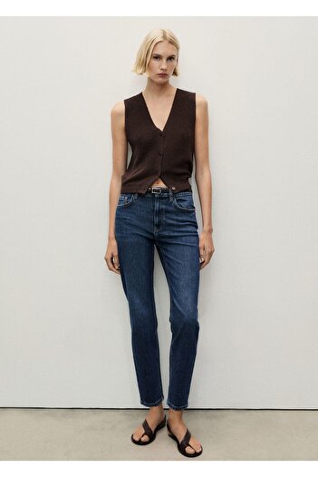 MANGO Woman Newmom Confort High Waisted Jean Trousers