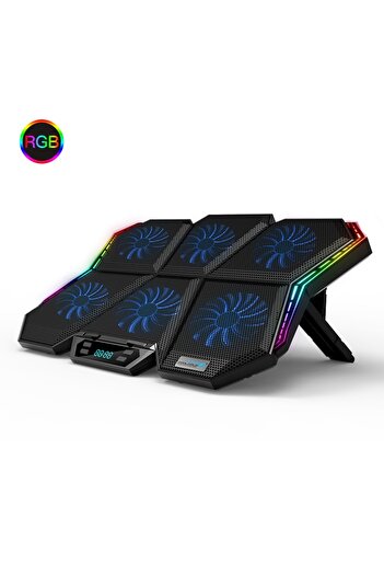 Choice1 RGB-Blue Coolcold Gaming RGB Laptop Cooler 12-17 Inch Led Screen Laptop Cooling Pad Notebook Cooler
