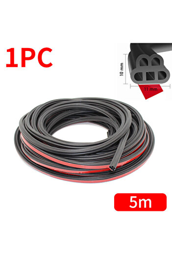 Choice B Type 5m BLALION Rubber Car Door Seal Strip Double Layer Sealing Protector Auto Soundproof Waterpro