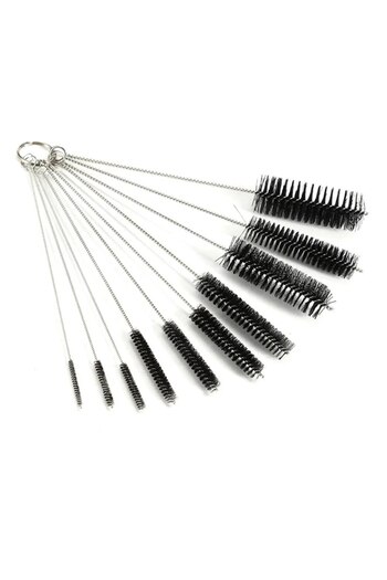 Choice Black 10Pcs/Set Multifunctional Portable Stainless Steel Household Bottle Brushes Cleaner Glass Wash