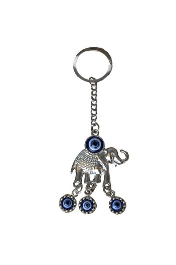 PUFO Feng Shui amulet keychain for protection and luck, Protector Elephant model, silver