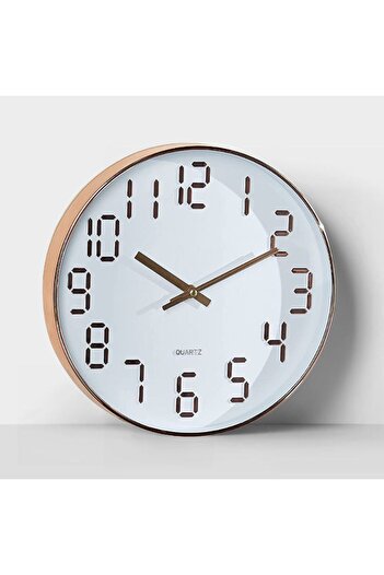 OEM Decorative wall clock, white with gold numbers, 30 cm