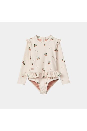 Liewood Girls' UV Protective Long Sleeve Swimsuit Sille Peach/Sea Shell, Size 80