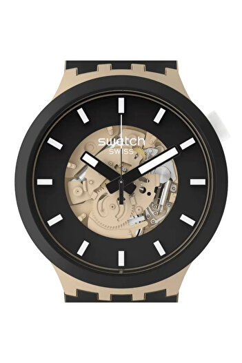 Swatch Unisex Analogue Quartz Movement Watch with Bioceramic 47mm Case and Silicone Bracelet