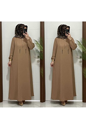 MODA ALMİRA 5858 K-80 Camel Gulay Dress