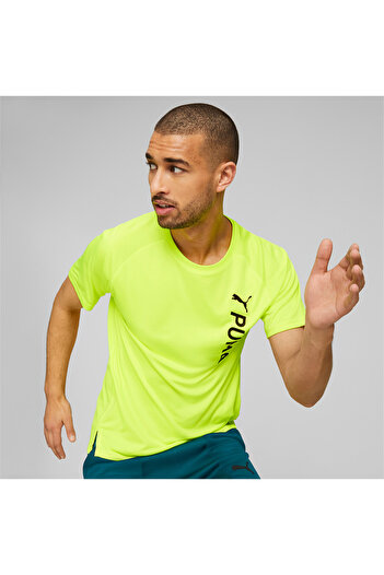 Puma Mens Fit Short Sleeve Training T-shirt - Yellow