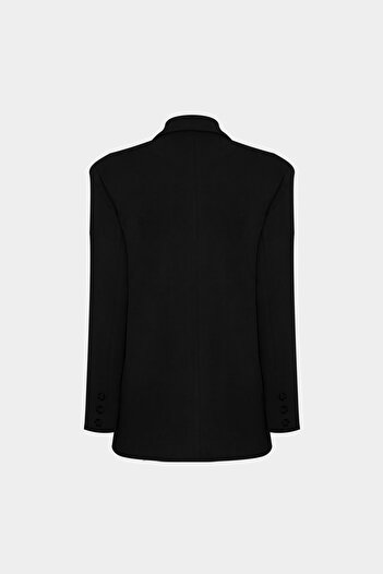 Açelya Okcu Premium Oversize Double Button Blazer Γυναικείο σουέτ μπουφάν