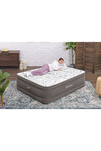 BESTWAY Tritech Fashion Flock Air Mattress Queen Built-in Ac Pump 2.03m X 1.52m X 56cm - 26-6713e