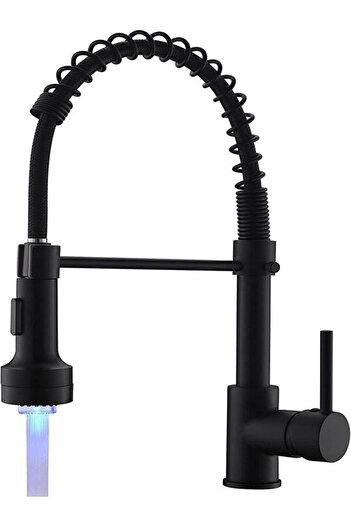 FLEKO Black with Light Spring Suitable for Kitchen Pull down 2 Function Outlet Kitchen Faucet