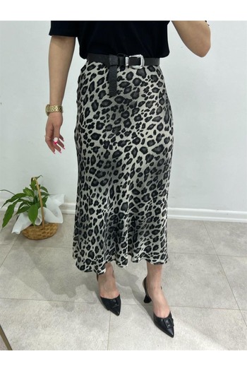 TEKSTİLCİ Fusta din satin de mătase leopard