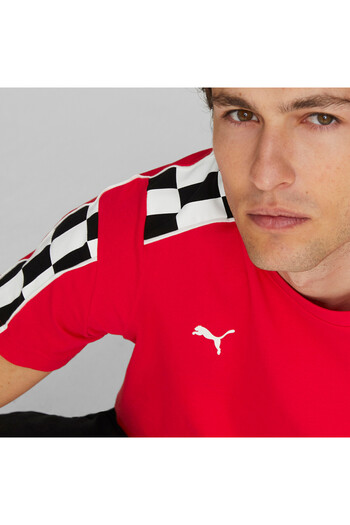 Puma Kırmızı Erkek Bisiklet Yaka T-Shirt 53582802-Ferrari Race MT7 Tee