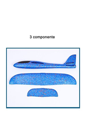 Flippy Avion planor din polistiren, Flippy, 47 cm, în săculeț, culoare albastră