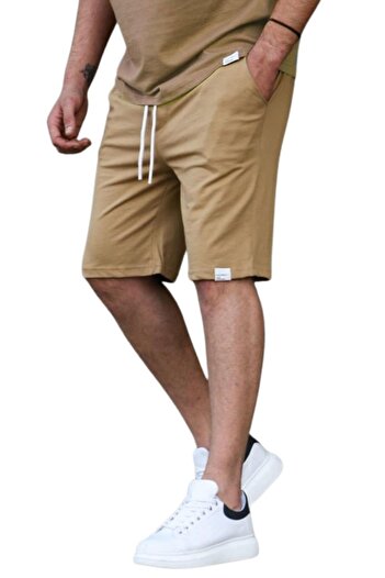Madmext Cappuccino-Green-Stone Color Basic 3-Piece Shorts Set E7421