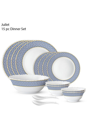 British Chef 15 Pieces Opalware Dinner Set | Microwave, Dishwasher & Frezzer Safe | Juliet Dinnerware Set