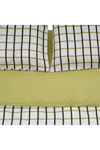 Heinner Care Double bed linen, 4 pieces, microfiber, 200x220 cm, Checker pattern
