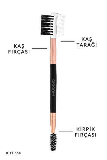 Muggio Kifi 008 Premium Kaş ve Kirpik Tarama Fırçası 3 Başlıklı