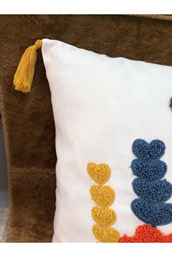 Zera Punch Embroidered Fringed Luxury Throw Pillow