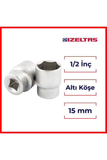 İzeltaş İzeltaş Six Corner Socket Wrench, 1/2 Inch 15 Mm, High Torque Resistance