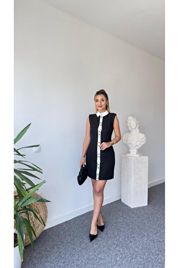 QİMYA BUTİK KEYYMOD Women's - Color Blocked Padded Short Dress
