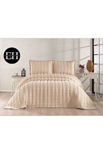 Elvira Home Collection Eh Double 3 Pcs Nordic Bedspread Set-Bed Cover Set-Pike Set Daily Dowry
