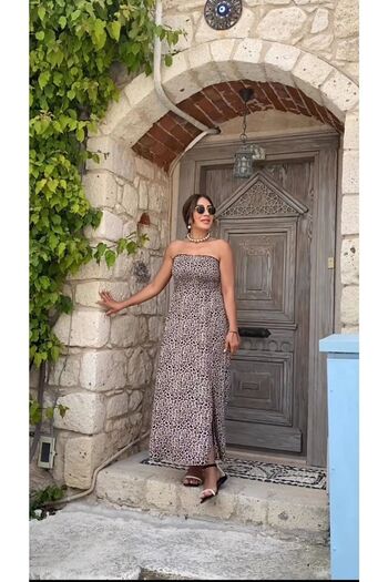 BUKETLİ Στράπλες φόρεμα Gippeli Designer
