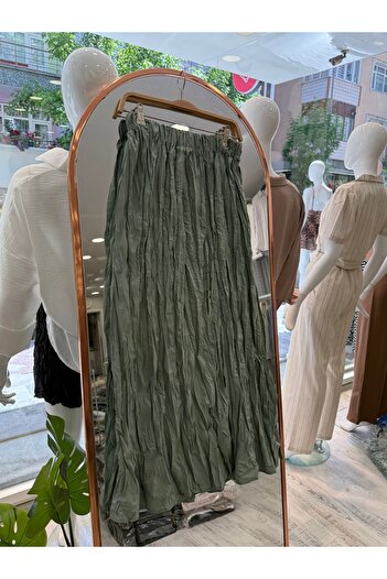 Makarina Women's Crinkle Model Long Skirt