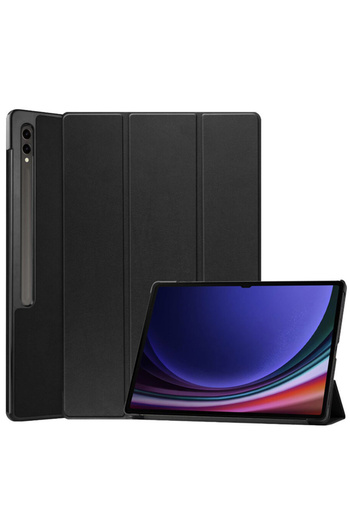 REDz Accessories Husă de protecție cu slot pentru stilou pentru Samsung Galaxy Tab S9 Plus/S9FE Plus/S10 Plus, aspect piele, neagră