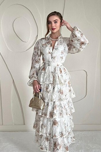Elbee Fashion Woman Φόρεμα με στρώσεις με στρώσεις