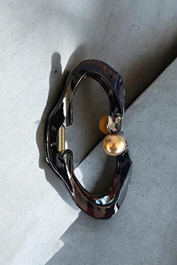 TAKIŞTIR Brown Color Stone Detailed Latch Buckle