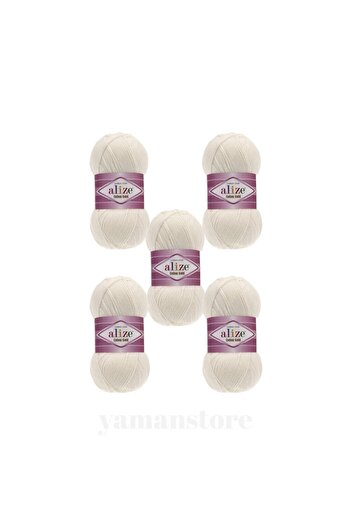 Alize Light Cream Cotton Gold 62 (Pack of 5)