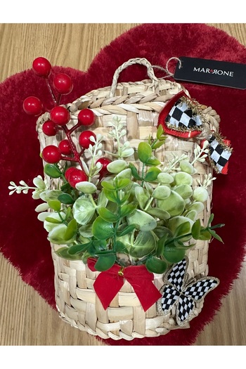 Marrone Fancy Wicker Basket Bag Holder Door Ornament Kitchen Basket