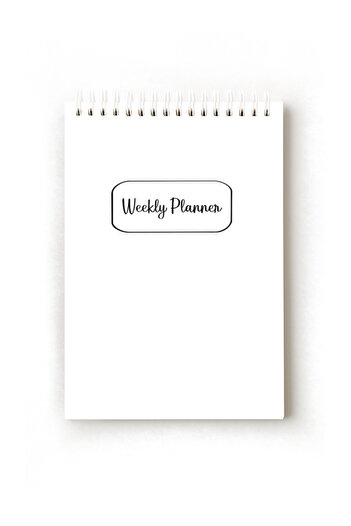 Handeto Kraft Plain Minimalist English Weekly Planner, Weekly Planner, A5 Planner, Spiral Planner, Ring Binder