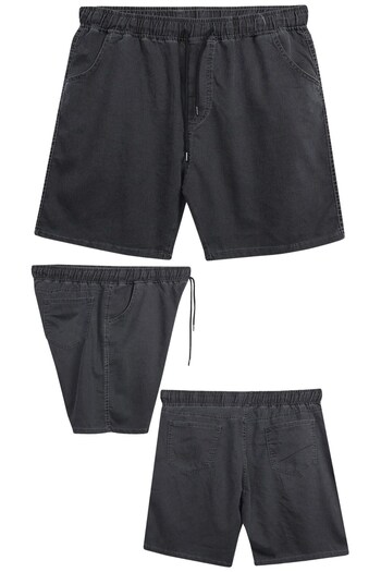 marufshop Men's Lycra Lace-Up Denim Shorts with a Fitted Fit Suitable for Large Sizes 120 - 157 Kilos