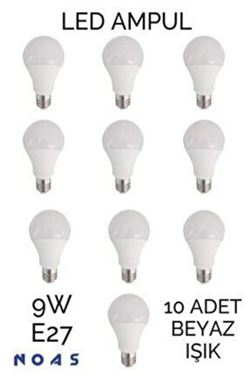 Noas Led 9w Led Ampul 10 Adet Yüksek Kalite