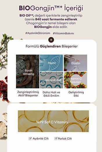 Missha Kırışıklık Karşıtı, Aydınlık ve Canlı Görünüm Sunan Ampul CHOGONGJIN Youngan Jin Brightening Ampoule