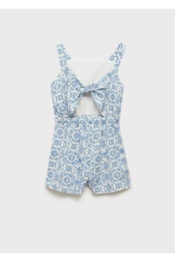 MANGO Kids Salopetă cu model din amestec de in