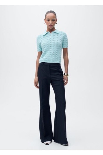 MANGO Woman Crochet Polo Neck Sweater